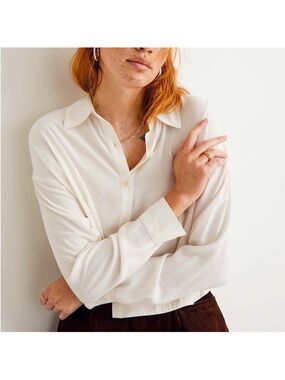 Madewell Cream White Button Down Collared Shirt